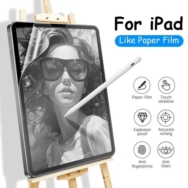 Matte Displayschutzfolie für iPad A16 Pro 13 11th M4 M5 12.9 Air 11 M2 M3 5 4 3 10 9th 10th Generation Mini 6 7 Like Paper Film