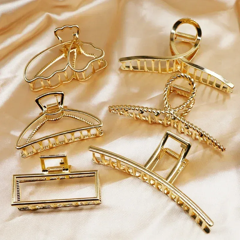 Mode Einfache Gold Haar Klaue Clip Schmetterling Geometrische Elegante Haar Clip Klaue Klemme für Mädchen Kopfbedeckungen Frauen Haar Zubehör