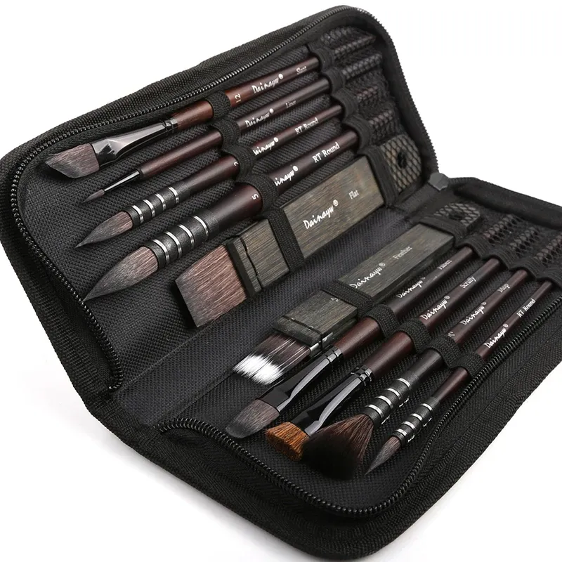 Dainayw 10-teiliges Aquarell-Pinsel-Set, Mopp, organisches blaues Eichhörnchen, Pferdehaar, Pinsel, Multifunktions-Acryl-Malerei, Kunstbedarf
