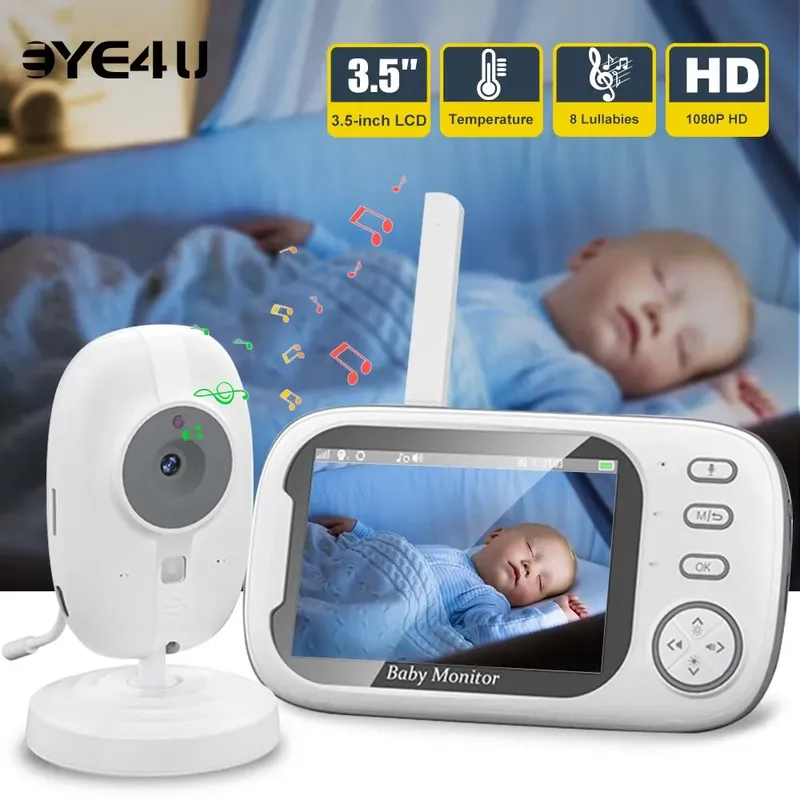 3.5'' Video Baby phone 2,4g Mutter Kinder Zwei-Wege-Audio Nachtsicht Video überwachungs kameras mit Temperatur anzeige