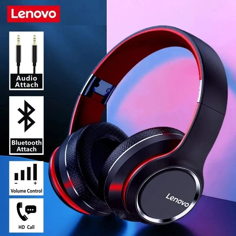 Lenovo HD200 Bluetooth-Kopfhörer Over-Ear faltbare Computer-Funkkopfhörer Geräuschunterdrückung HiFi-Stereo-Gaming-Headset