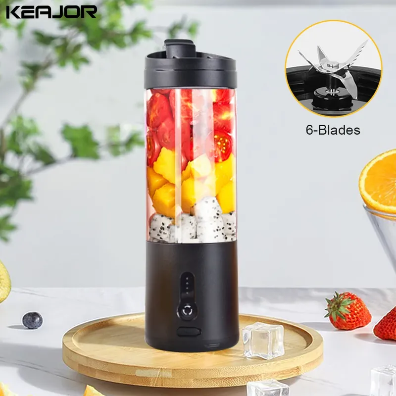 Tragbarer Mini-Mixer, elektrischer Obst-Entsafter, Smoothie, Orangen-Frischsaft-Mixer, multifunktionaler wiederaufladbarer tragbarer Entsafter-Mixer
