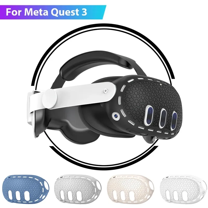 Schutzabdeckung für Meta Quest 3-Brille, kratzfeste Schale, Ersatz-Silikon-Schutzhülle für Meta Quest 3-Zubehör