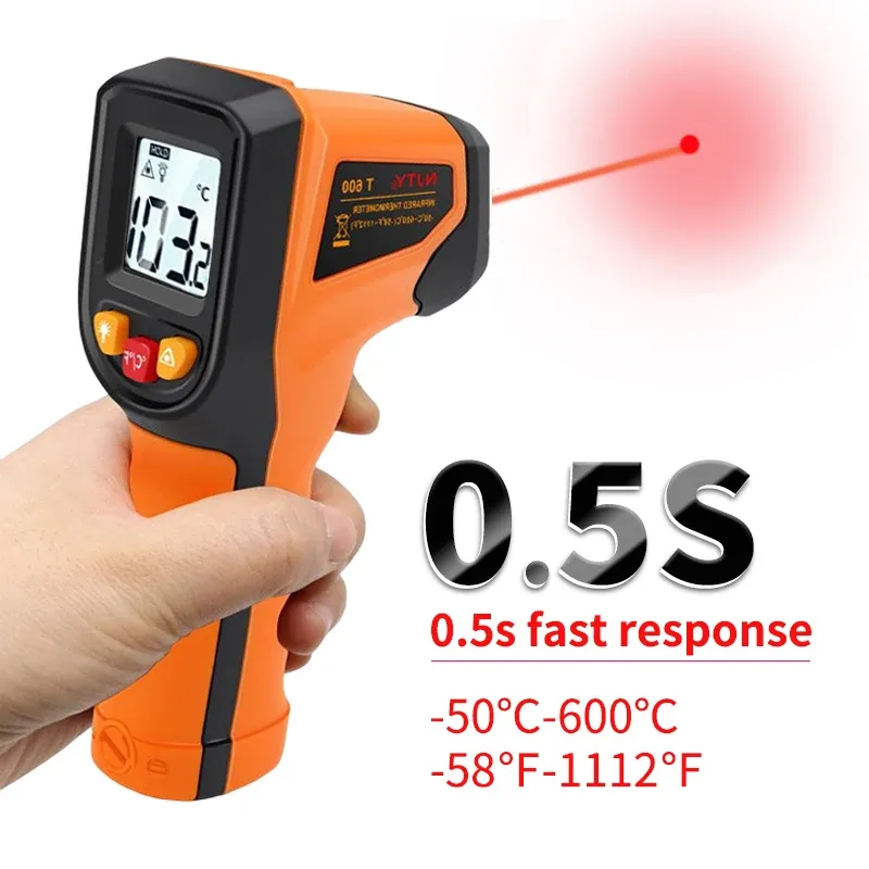 T400 T600 Digitales Infrarot-Thermometer -50 ℃   bis 400/600 ℃   Hochpräzises Pyrometer, industrieller berührungsloser Temperatursensor
