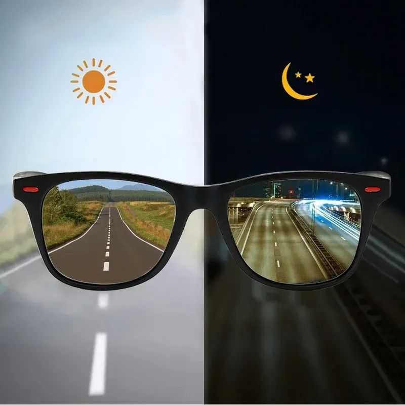 Nachtsicht Brille PC Rahmen Polarisierte Sonnenbrille Männer Outdoor Sport Sonnenbrille Tag Nacht Vision Fahrer Nacht Brille