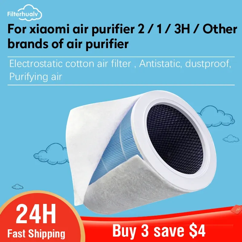 10 Stück elektrostatische Baumwolle Anti-Staub-Luftreinigerfilter für Xiaomi Mi 1/2/2S Hepa-Luftfilter Universal-Luftreiniger PM2.5
