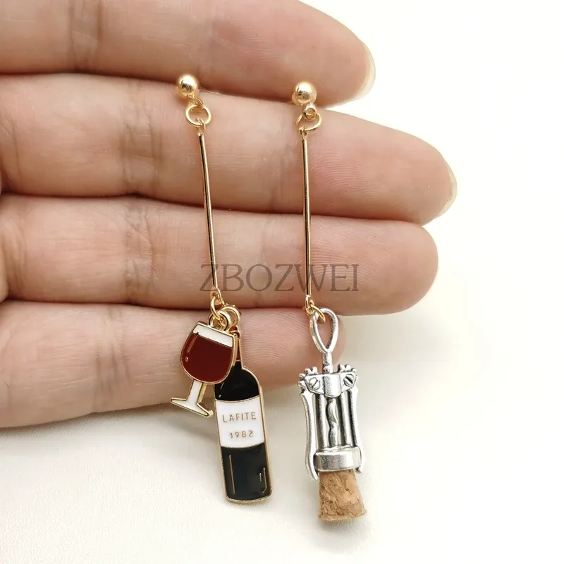 Neue Weinohrringe, Weinglasöffner Ohrringe Miniatur-Lebensmittelschmuck Handgefertigter Schmuck Mini-Lebensmittelschmuck Geschenk für Weinliebhaber