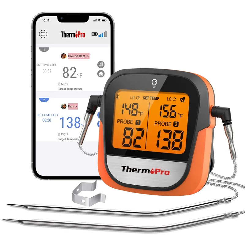 ThermoPro TP902 Bluetooth-verbundene Telefon APP Drahtlose 135M Dual Sonden Hintergrundbeleuchtung Digitale Fleisch Thermometer Für Küche Kochen