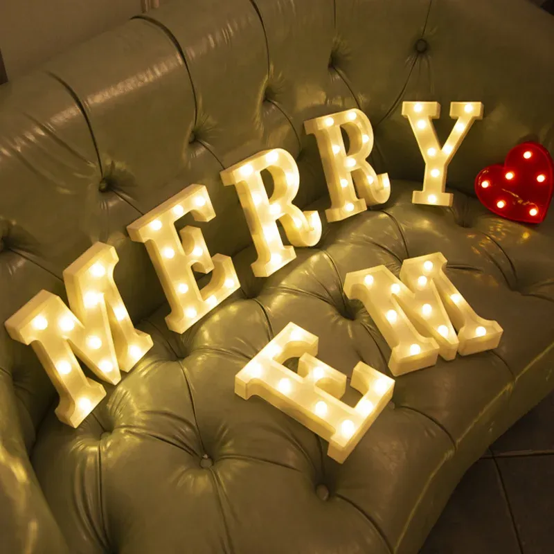 Alphabet Buchstaben LED Lichter Leuchtende Zahl Lampe Dekor Batterie Nachtlicht für Zuhause Hochzeit Geburtstag Weihnachten Party Dekoration