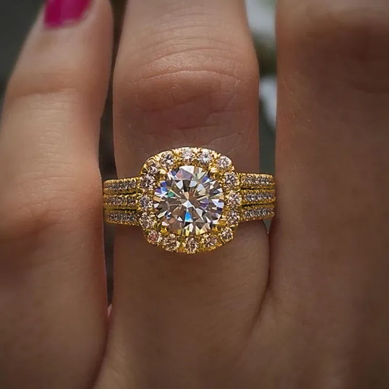 CAOSHI Helle Zirkonia Hochzeit Bands Weibliche Mode Ring Zubehör Wunderschöne Dame Verlobung Zeremonie Schmuck Großhandel
