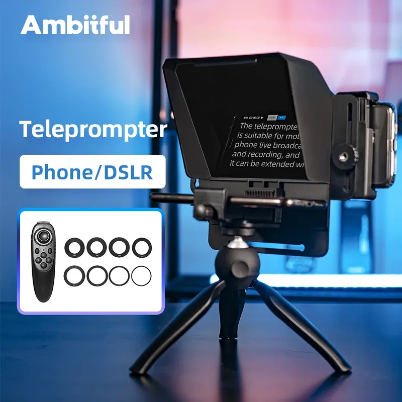 Pronstoor Pron stoor Telefon und DSLR Aufnahme Mini Tel eprom pter tragbare Beschriftung mobile Tel eprom pter Artefakt Video mit Fernbedienung