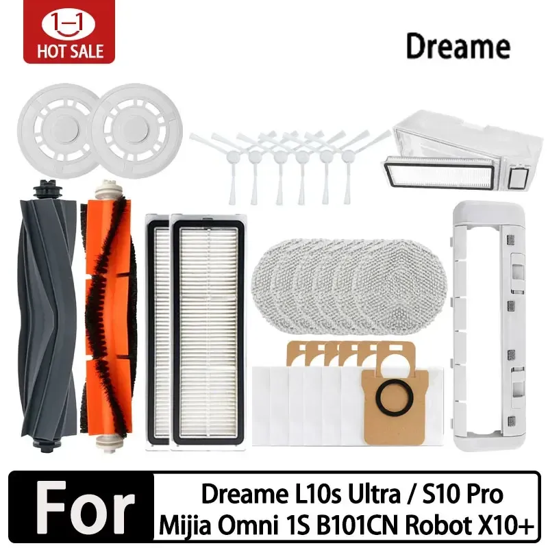 Für Dreame L10s Ultra / L10S Pro Roboterstaubsauger Zubehör Staubsaugerbeutel Moppfilter für Staubsauger Reinigungsbürste