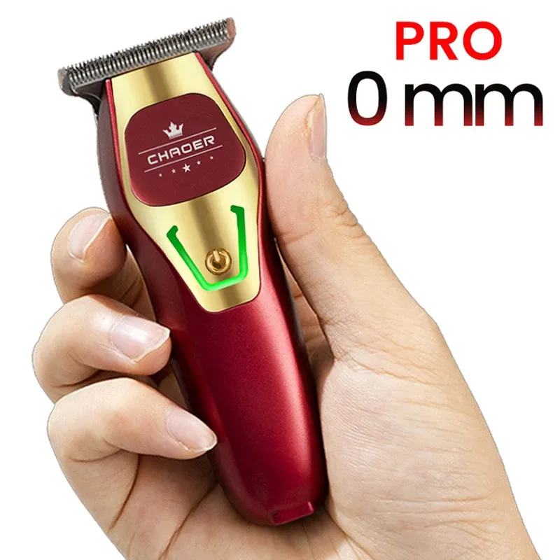 Leistungsstarker professioneller Haarschneider für Männer, 0 mm T-Klinge, elektrischer Haarschneider, wiederaufladbar, Friseur-Haarschnitt-Maschine, Bartschneider, Rasierer