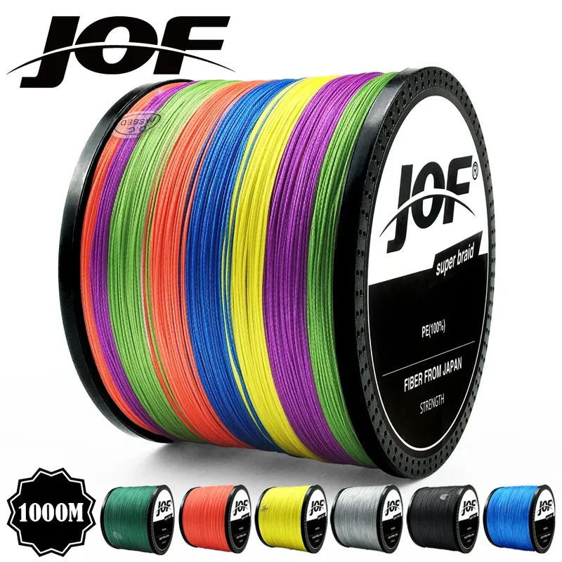 JOF 300 M 500 M 1000 M 8 Stränge 4 Stränge 18-88LB PE Geflochtener Angeldraht Multifilament Superstarke Angelschnur Japan Mehrfarbig