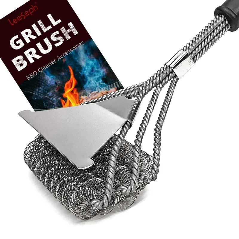 Sichere Grillbürste – borstenfreie Grillbürste – rostbeständiger Grillreiniger aus Edelstahl – tolles Grillzubehör