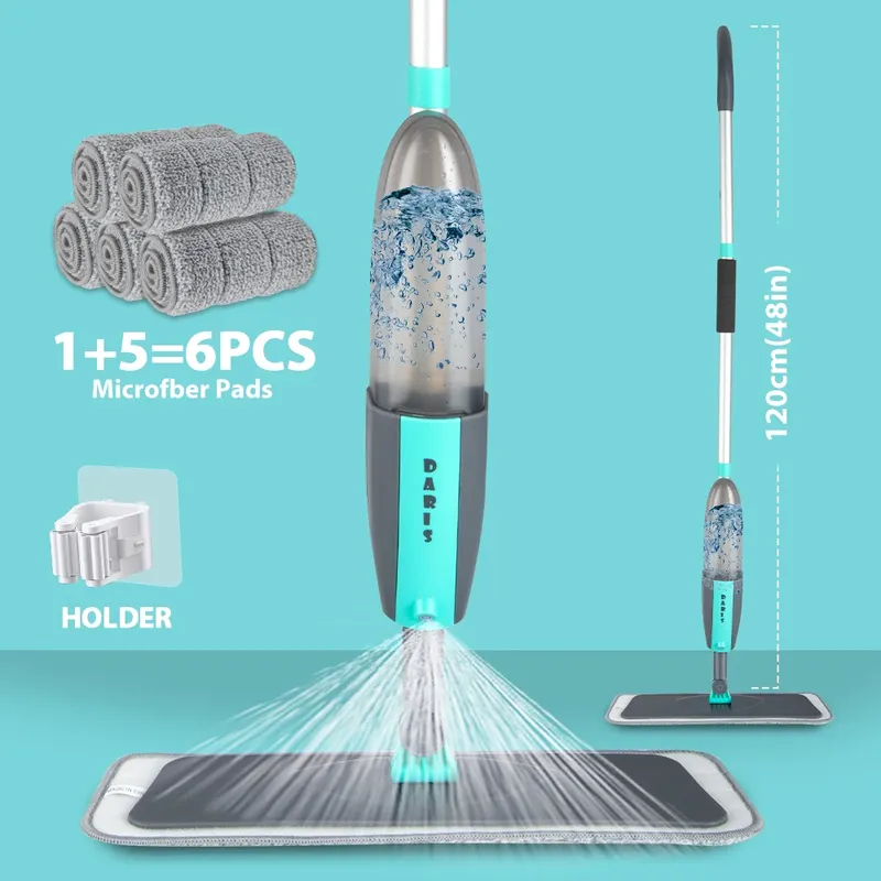 Magic Bodenreinigungsbesen mit Mikrofaser-Pads 360° °   Rotation Flat Spray Bodenwischerbesen zum Reinigen des Home Spin Mop