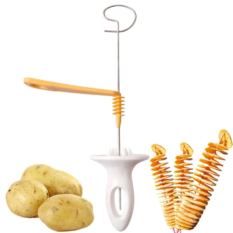 Tragbare Kartoffel BBQ Spieße Für Camping Chips Maker Kartoffel Slicer Kartoffel Spirale Cutter Grill Werkzeuge Küche Zubehör