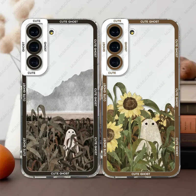 Niedliche Geister-Handyhülle für Samsung Galaxy S25 S24 S20 S21 S22 S23 Plus FE Ultra A545G Soft Cover