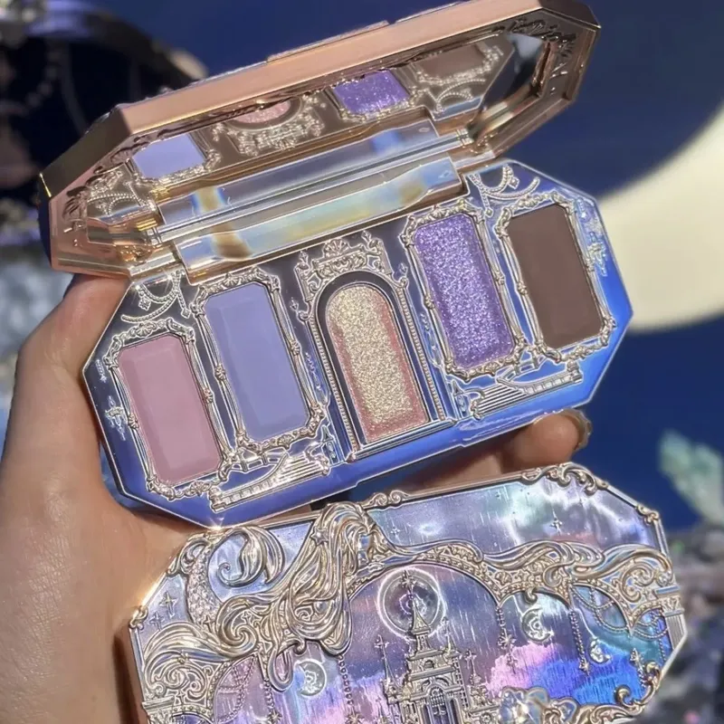 Flower Knows Moonlight Mermaid Eyeshadow Delicate Matte Glow Shimmer Chameleon Wasserdichte 5-Farben-Glitzer-Lidschatten-Palette