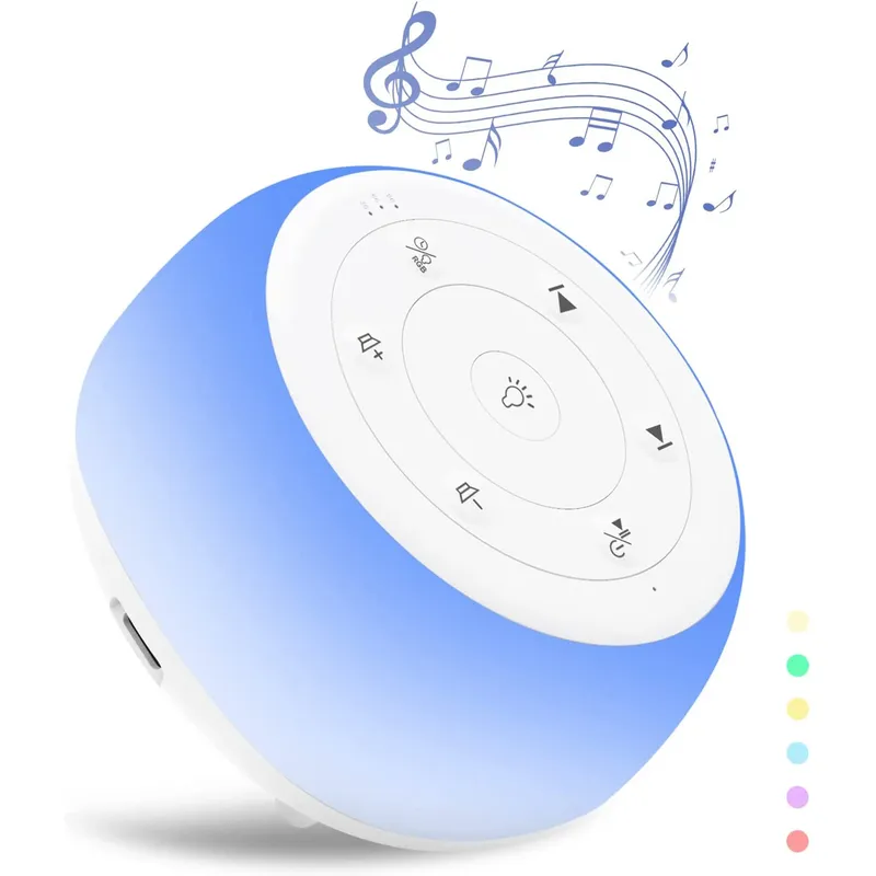 Desktop White Noise Maschine Schlaf Sound Maschine Schlafen & Entspannen für Baby Schlaf Schnuller mit 7 Farben Nachtlichter