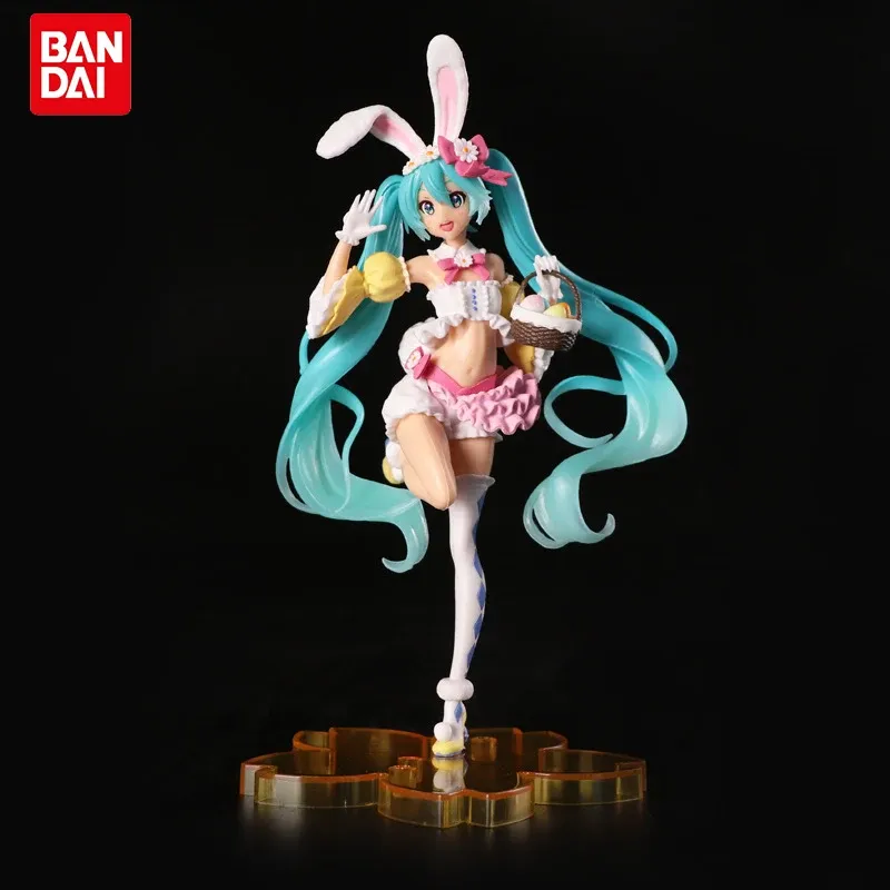23CM Hatsune Miku Anime Figur Kawaii Pvc Modell Puppe Action-figuren Kaninchen ohren Sammeln ornamente Weihnachten Spielzeug geschenke