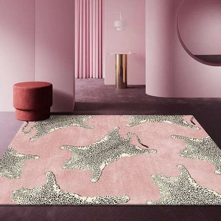 Licht Luxus Plüsch Lounge Teppich Hause Schlafzimmer Dekor Leopard Print Teppich Verdicken Studie Nicht-slip Matte Nordic Teppiche für wohnzimmer