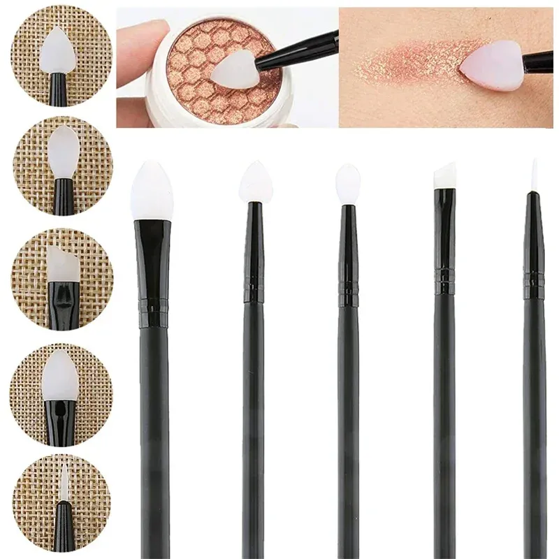 5Pcs Silikon Abgeschrägte Pinsel Eyeliner Pinsel Lidschatten Pinsel Make-Up Lip Augenbraue Eyeliner Applikator Lidschatten Make-Up Pinsel Werkzeug