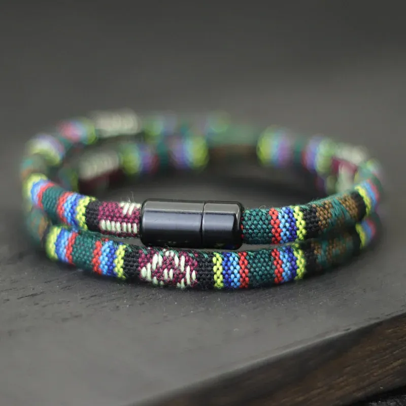 Neu In Männer Böhmen Seil Armband Gewinnen Magnetische Armband Abenteuer Überleben Armband Pulseras Hilo Hombre Strand Surf Brazalete