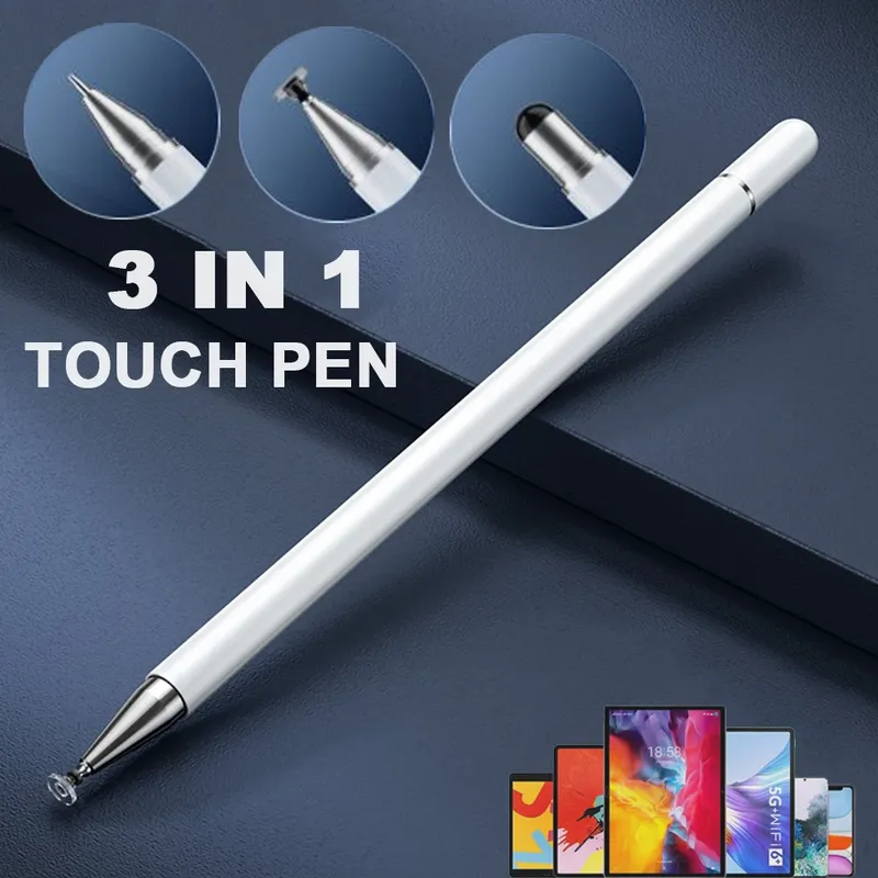 3-in-1-Eingabestift für iOS und Android, Touch-Stift, Zeichnung, kapazitiver Bleistift für iPad, Samsung, Xiaomi, Tablet, Smartphone
