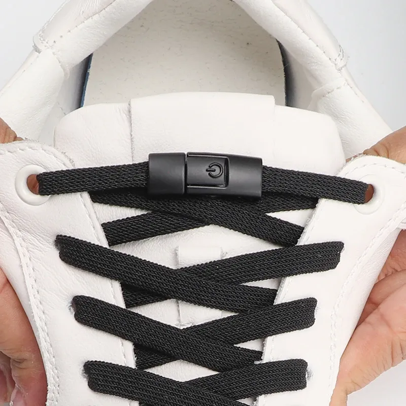 Press Lock-Schnürsenkel ohne Bänder, bunte Schloss-elastische Schnürsenkel, Sneakers, Kinder und Erwachsene, flache Schuhe, ohne Krawatte, Schnürsenkel für Schuhe, Zubehör