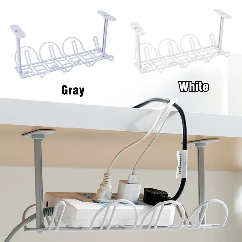 Abs unter Tisch Lager regal Kabel Management Tablett Home Office Schreibtisch Draht Organizer kein Stanzen Küche Lagerung Wohn accessoires