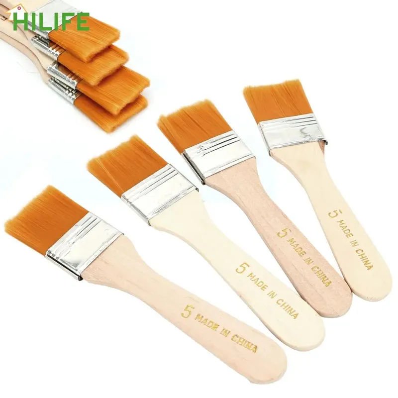Holzgriffe 4 Teile/satz Acrylfarben Haarmalerei Pinsel Künstlerbedarf Nylon Ölpinsel Aquarellfarbe Zeichnung