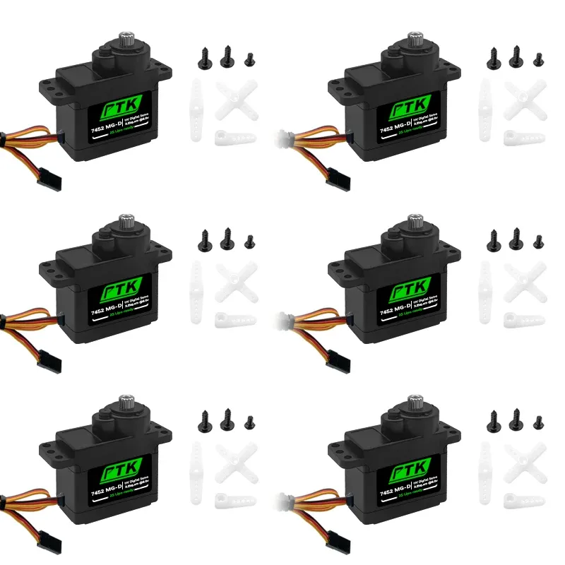 PTK 7452 MG-D 9 g digitales Servo-Metallgetriebe für EPP F3P Segelflugzeug RC Modellauto Hubschrauber Flugzeug Hitec HS-65 gleiches Niveau