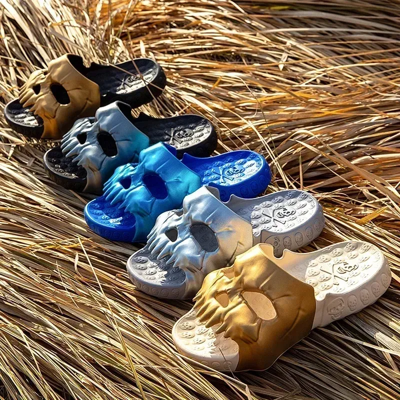 Schädel Slipper Dämon Y2k Plattform Wolke Sommer Strand Sandale Rutschen Flip Flop Männer Männlich Rutschfeste Indoor Outdoor Weiche Schuh Hause 2025