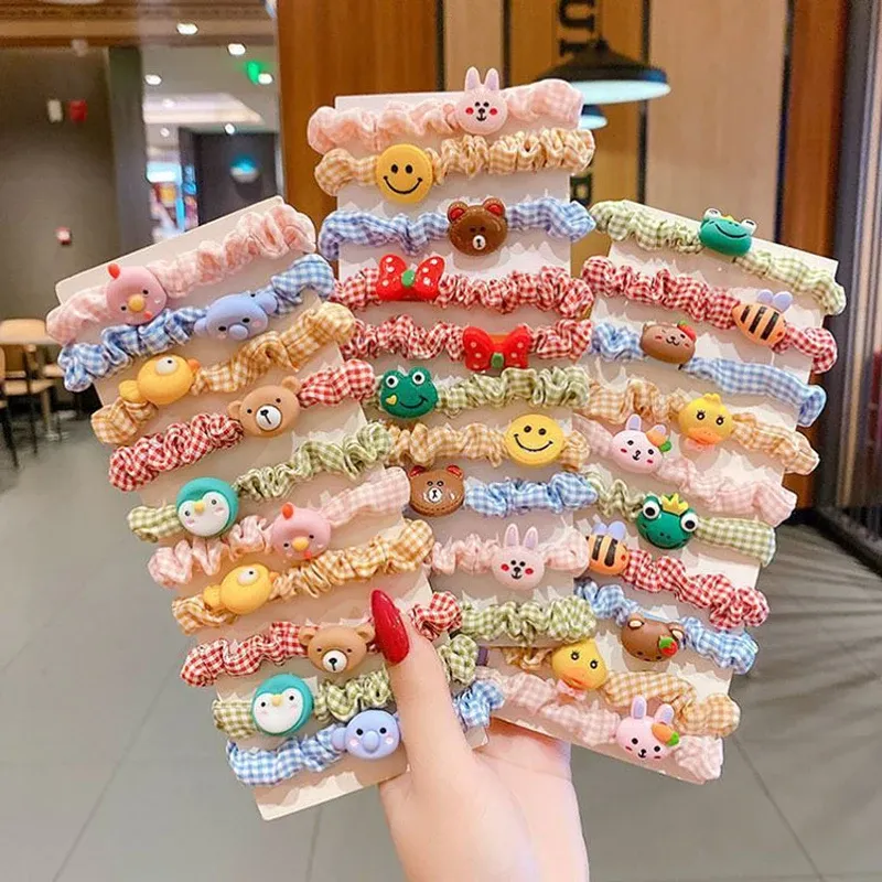 [10-teiliges Set] Kinder Gummiband süßer süßer Kopfschmuck Tier Scrunchies Mädchen Haarschmuck Großhandel