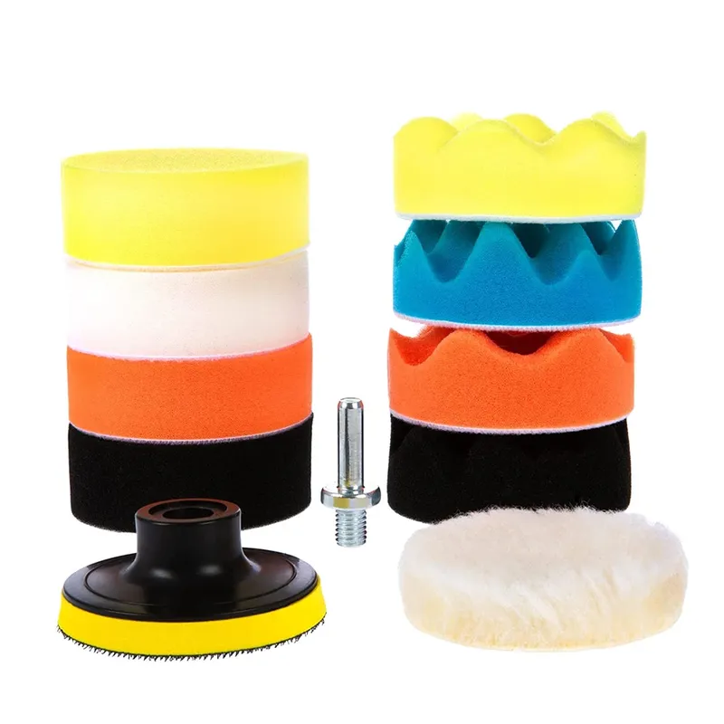 Auto Polieren Disc Selbstklebende Polieren Wachsen Schwamm 3 zoll Wolle Rad Polieren Pad Für Auto Polierer Bohrer Adapter