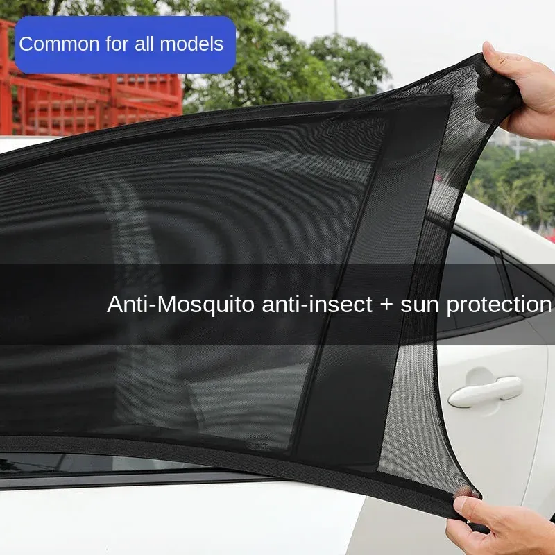 2 stücke Auto Heckscheibe Sonnenschutz UV-Schutz Schild Mesh verhindern Moskito Sonnenschein Privatsphäre Schutz faltbaren Vorhang