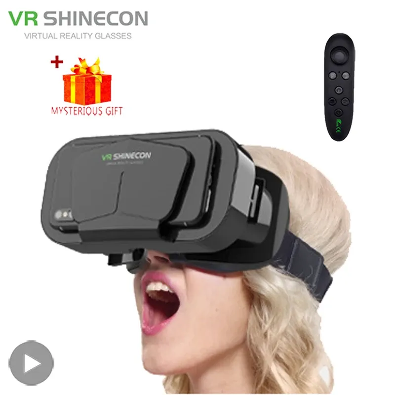 Shinecon VR-Brille, 3D-Headset, Virtual-Reality-Geräte, Helm, Viar, Linsen, Schutzbrille, Smartphone, Handy, Smart Games, mobiler Viewer