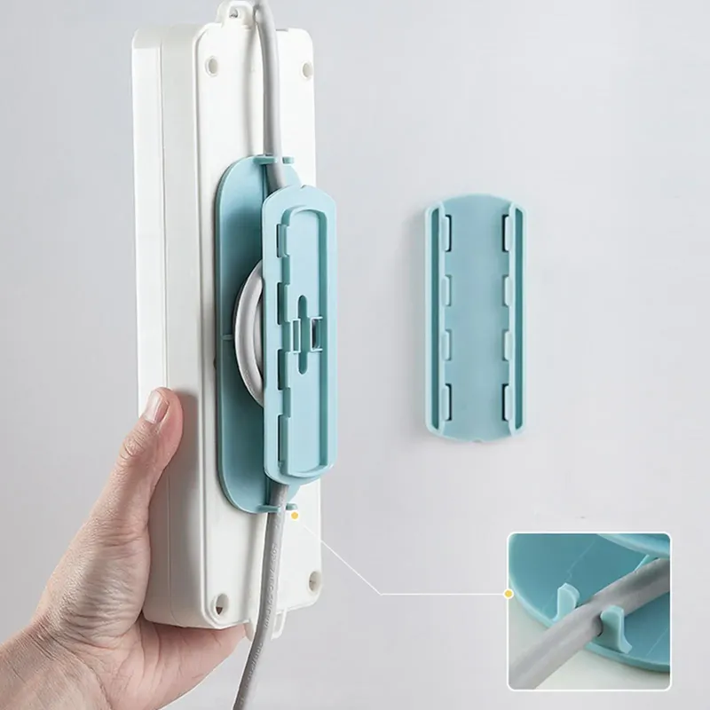 Selbstklebende Steckdosenleiste Desktop-Steckdosenhalter Fixateur Kabel Draht Organizer Wandmontierter Steckdosenfixierer Fernbedienungshalter Haken