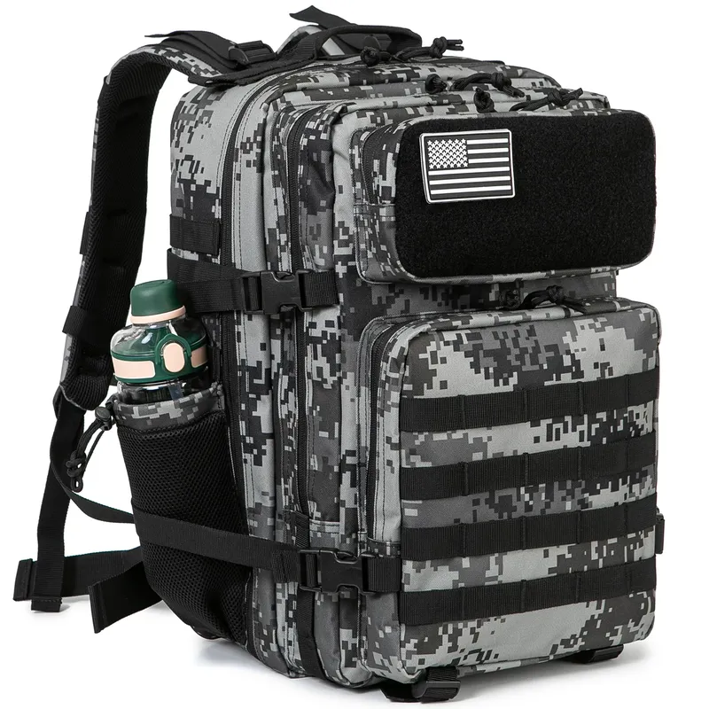 45L Taktische Rucksack überleben Tasche Jagd MOLLE Rucksack GYM Für Männer EDC Outdoor Wandern Rucksack Hexe Flasche Halter