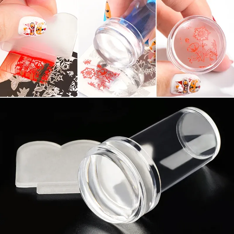 Silikon Transparent Nail art Stamping Kit Französisch Für Maniküre Platte Stempel Polnischen Schablone Vorlage Siegel Stamper Schaber