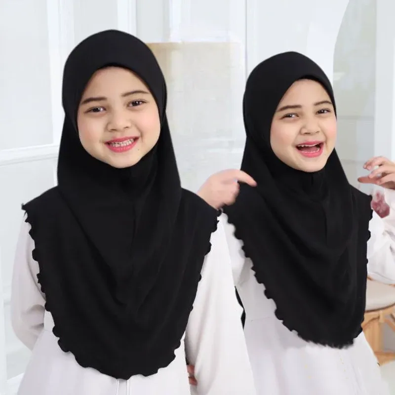 H120a große Mädchen, schlichte Hijab-Hüte, muslimischer Schal, islamisches Kopftuch, Mütze, Amira, zum Anziehen, Kopfbedeckung, schöner 10-jähriger Mädchenschal