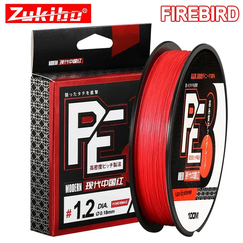 ZUKIBO Firebird verblasst nie, 8 Stränge, geflochtene Angelschnur, japanische hochwertige 8 x Multifilament-PE, superstarke Salzwasserschnur, abriebfestes Superline-Angelzubehör