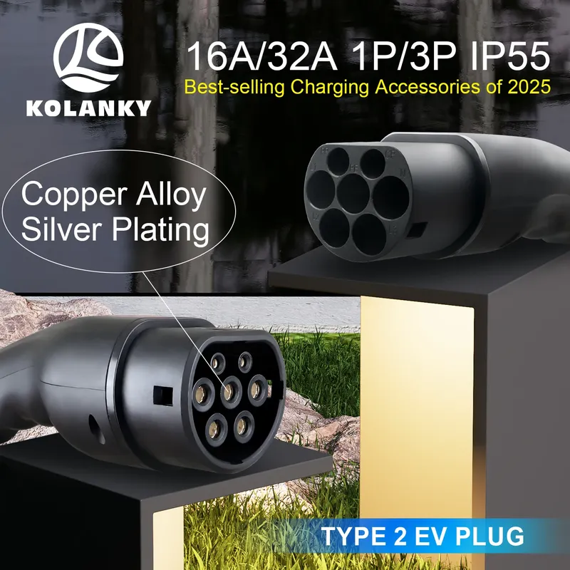 3,6 kW 7,2 11 22 kW Stecker Typ 2 EVSE Buchse Pistole EV-Ladegerät Autostecker IEC 62196 Konverter 16 A 32 A Ladestation für Elektrofahrzeuge
