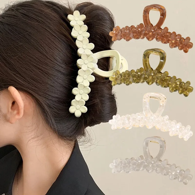 Blume Frauen Haar Krallen Clip Große Haarspange Krabbe Mode Korea Acryl Haarnadeln Shark Pferdeschwanz Headwear Mädchen Haar Zubehör