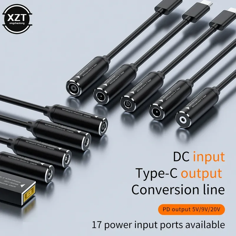 65W DC zu USB C PD Netzteil Konverter 5,5x2,5 7,4x5,0 4,5x3,0 Laptop Ladegerät zu Typ C Anschluss für Xiaomi Samsung Lenovo