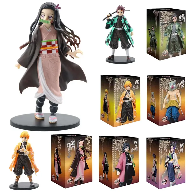 Anime Demon Slayer Demon Slayer: Kimetsu no Yaiba Figur Kamado Tanjiro Acchion Figur Azuma Zenitsu Nezuko Warrior PVC Modell und ys