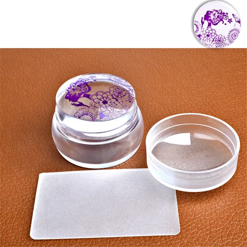 Runder Silikon-Stempel, transparenter Stempel, Paznokci für Nageldekoration, modischer DIY-Stempel für Nägel, Stempelkunst