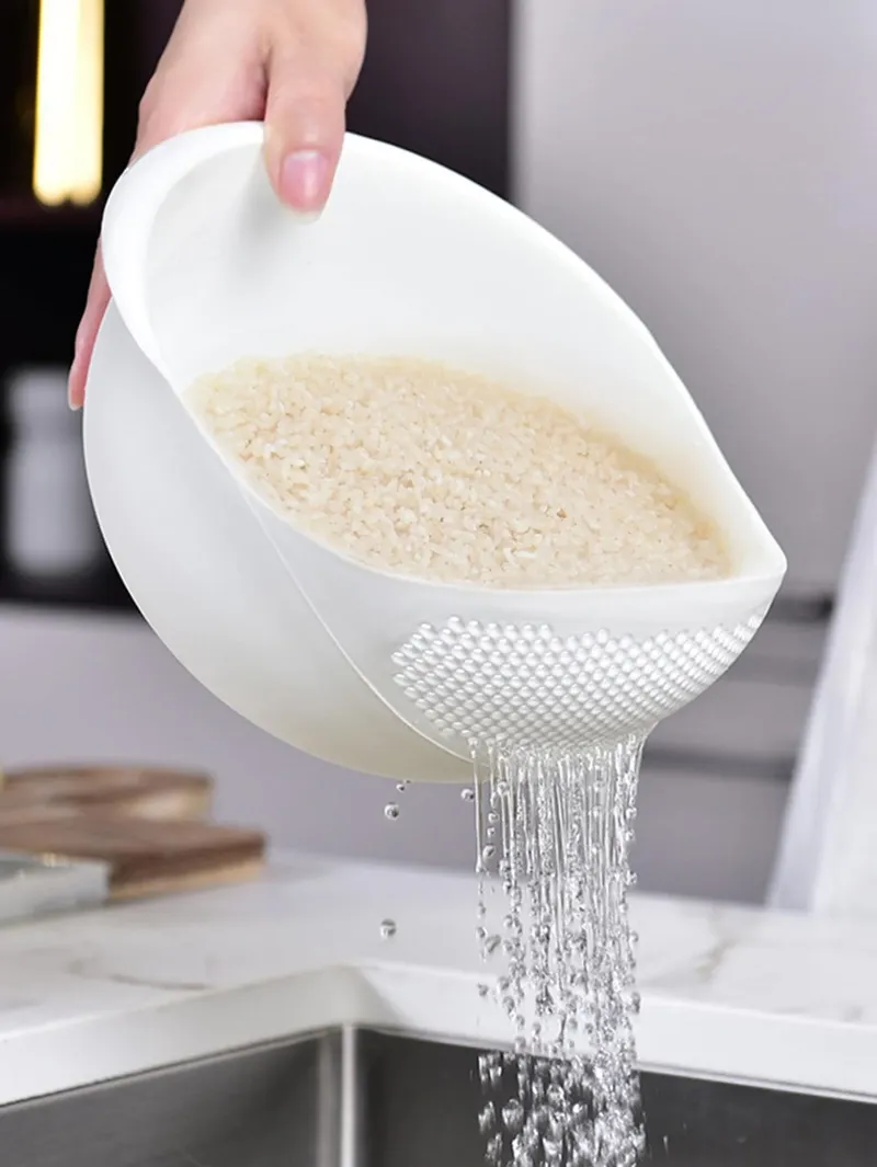 1/3 stücke-Sieb Reis Schüssel Ablauf Korb Obst Schüssel Waschen Ablauf Korb mit Griff Waschen Korb Hause küche Organizer
