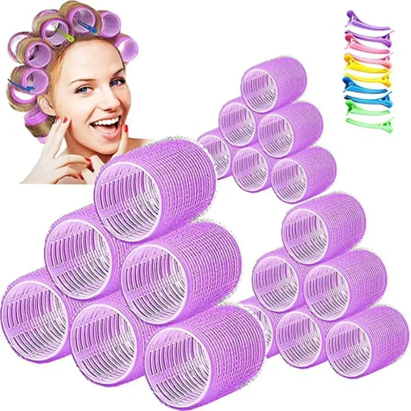 Selbstgriff-Lockenwickler, hitzefreie Lockenwickler, keine Hitze, Haar-Bang-Volumen, selbstklebendes Klettverschluss-DIY-Styling-Werkzeug, zufällige Farbe